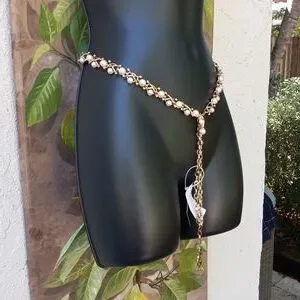 bebe | Accessories | Bebe Pearl And Gold Chain Belt | Poshmark display picture 1